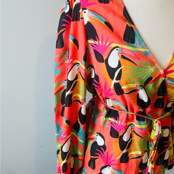 Farm Rio Toucan Wrap Blouse RARE - Picture 3 of 9